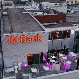 The IG BANK sign Rue du Rhône 42