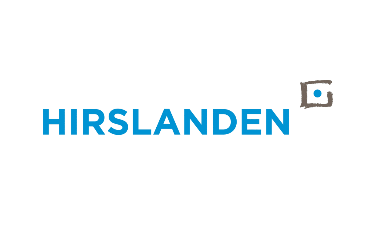 Logo de Hirslanden, groupe hospitalier privé suisse, engagé dans une collaboration durable avec Force Promotion pour des campagnes d’affichage haut de gamme, notamment au Parking du Mont‑Blanc et de Villereuse à Genève.