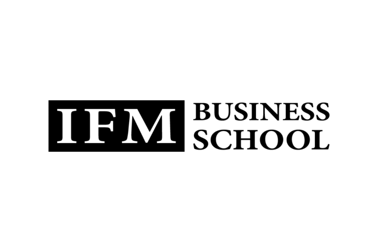 Logo de IFM Business School, établissement d’enseignement supérieur en management, engagé dans un partenariat stratégique avec Force Promotion pour des campagnes d’affichage visibles au Parking du Mont‑Blanc et de Villereuse à Genève