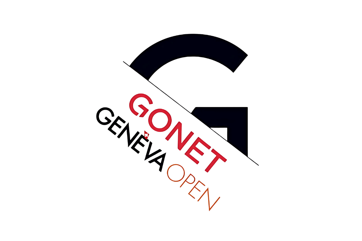 Logo du Gonet Geneva Open, tournoi ATP 250 disputé depuis 2015 au Tennis Club de Genève, en partenariat stratégique avec Force Promotion pour sa visibilité, notamment via des campagnes d’affichage au Parking du Mont‑Blanc