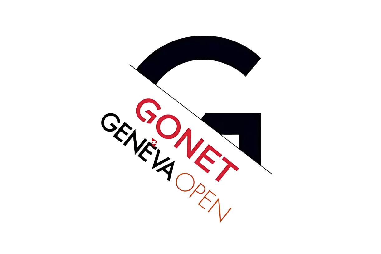 Logo du Gonet Geneva Open, tournoi ATP 250 disputé depuis 2015 au Tennis Club de Genève, en partenariat stratégique avec Force Promotion pour sa visibilité, notamment via des campagnes d’affichage au Parking du Mont‑Blanc