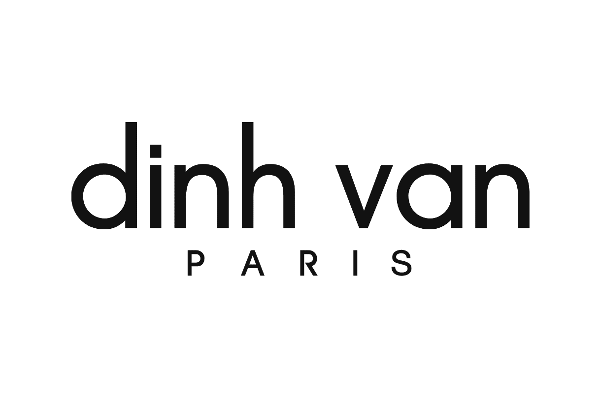 Logo de Dinh Van, maison de joaillerie contemporaine française, mise en valeur au Parking du Mont‑Blanc à Genève dans le cadre d’une campagne d’affichage premium orchestrée par Force Promotion.