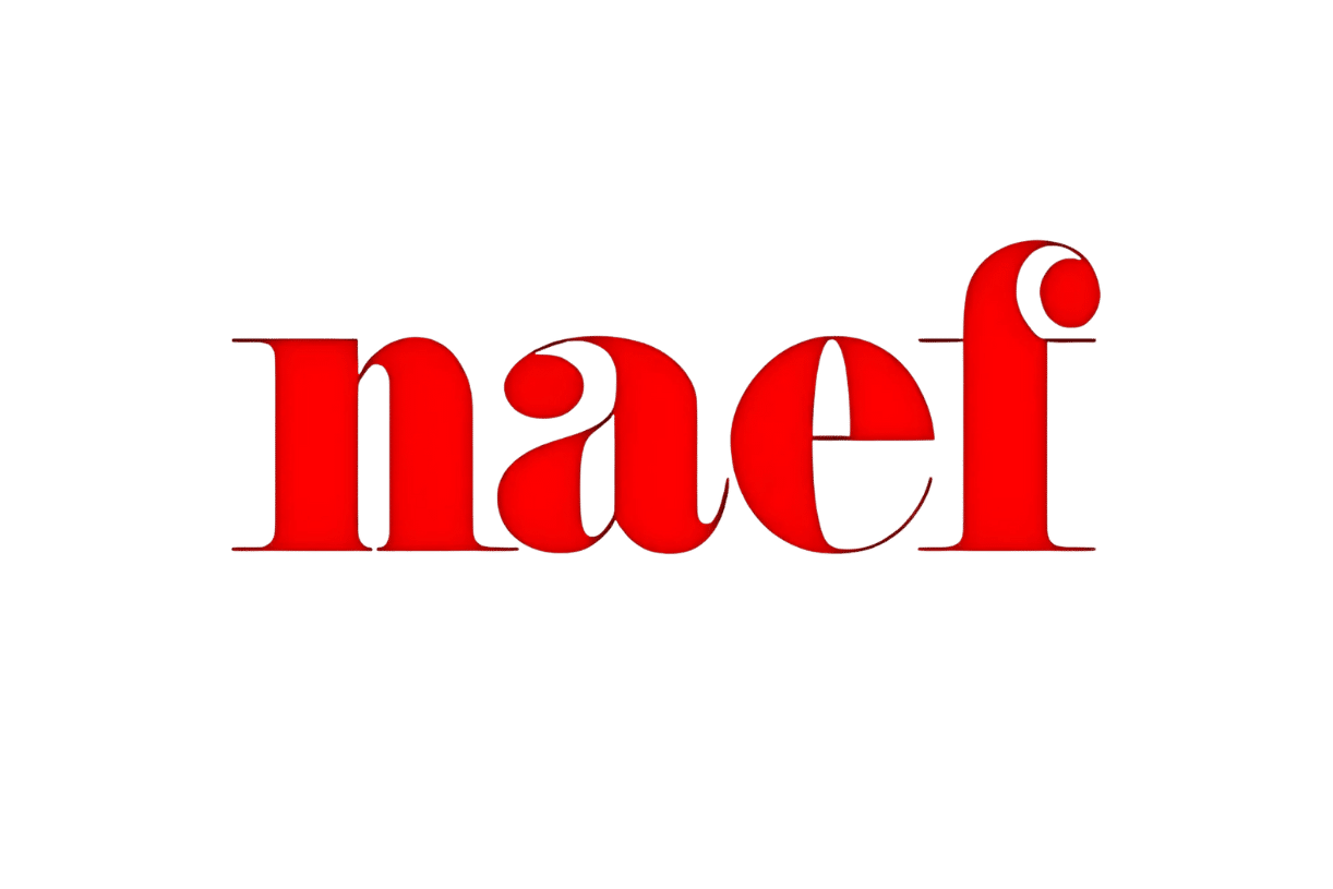 Logo de Naef Immobilier, agence immobilière leader en vente, location et gérance en Suisse romande, mise en avant au Parking du Mont‑Blanc à Genève dans le cadre d’une campagne d’affichage premium orchestrée par Force Promotion