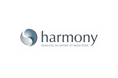 Logo de Harmony Fitness, réseau de fitness diffusé sur les supports OOH et DOOH de Force Promotion à Genève et en Suisse romande