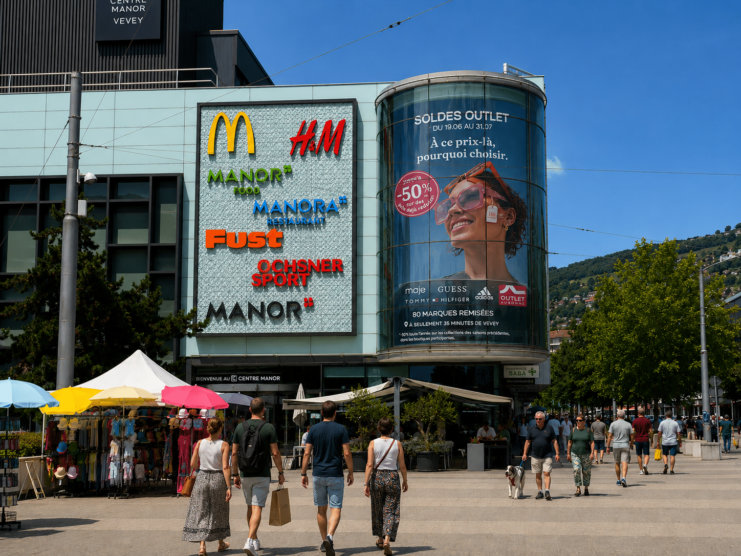 Megascreen, écran publicitaire géant à Vevey